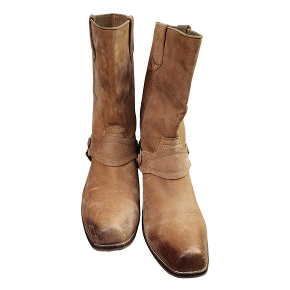 Zodiac OMNI Brown Leather Harness Buckle Ankle Boots Women's Size 8M - Picture 1 of 10